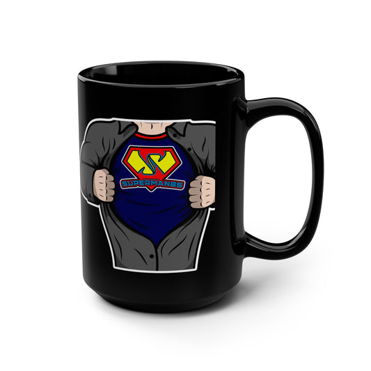 Superman85 Shirt Rip Black Mug, 15oz