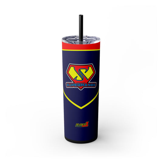 Superman85 Skinny Tumbler with Straw, 20oz