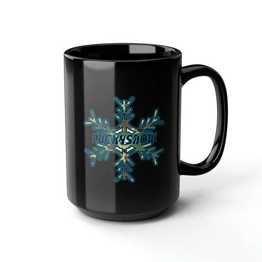 LuckySnow Black Mug, 15oz