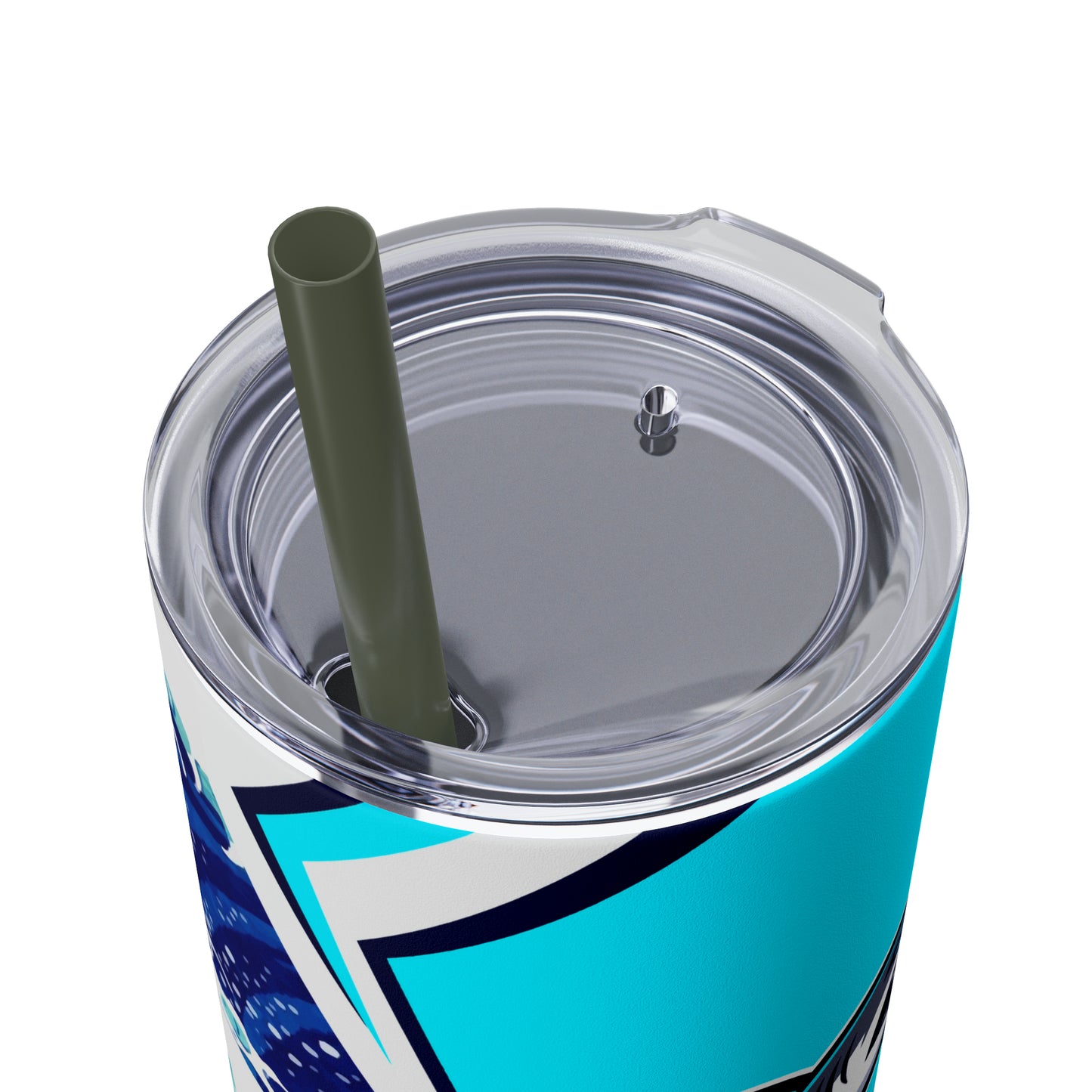 Casual Shark Skinny Tumbler with Straw, 20oz