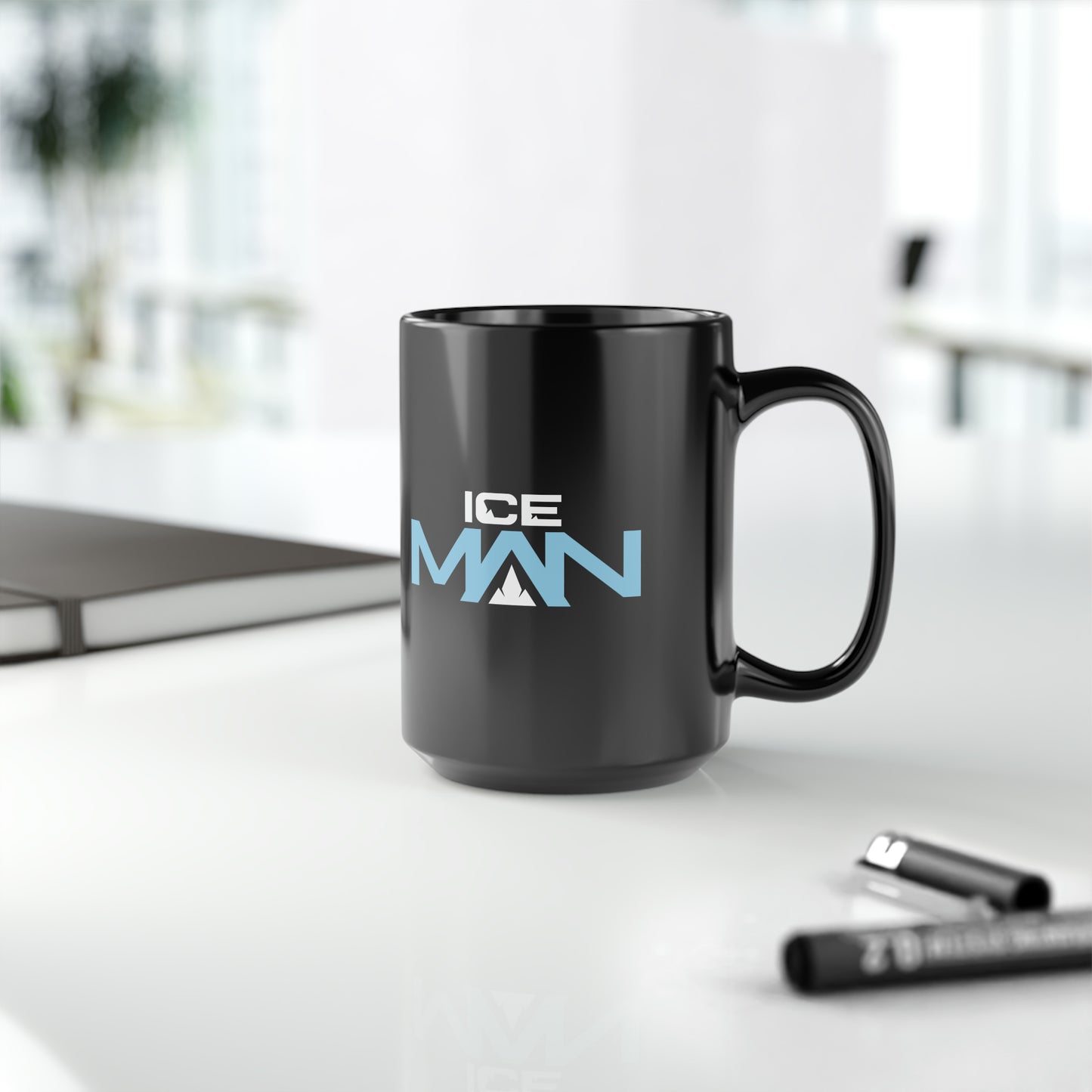 IceMan Black Mug, 15oz