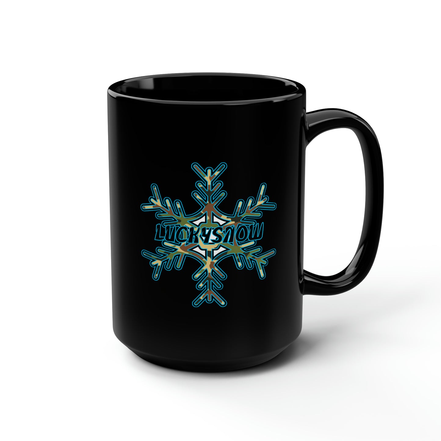 LuckySnow Black Mug, 15oz