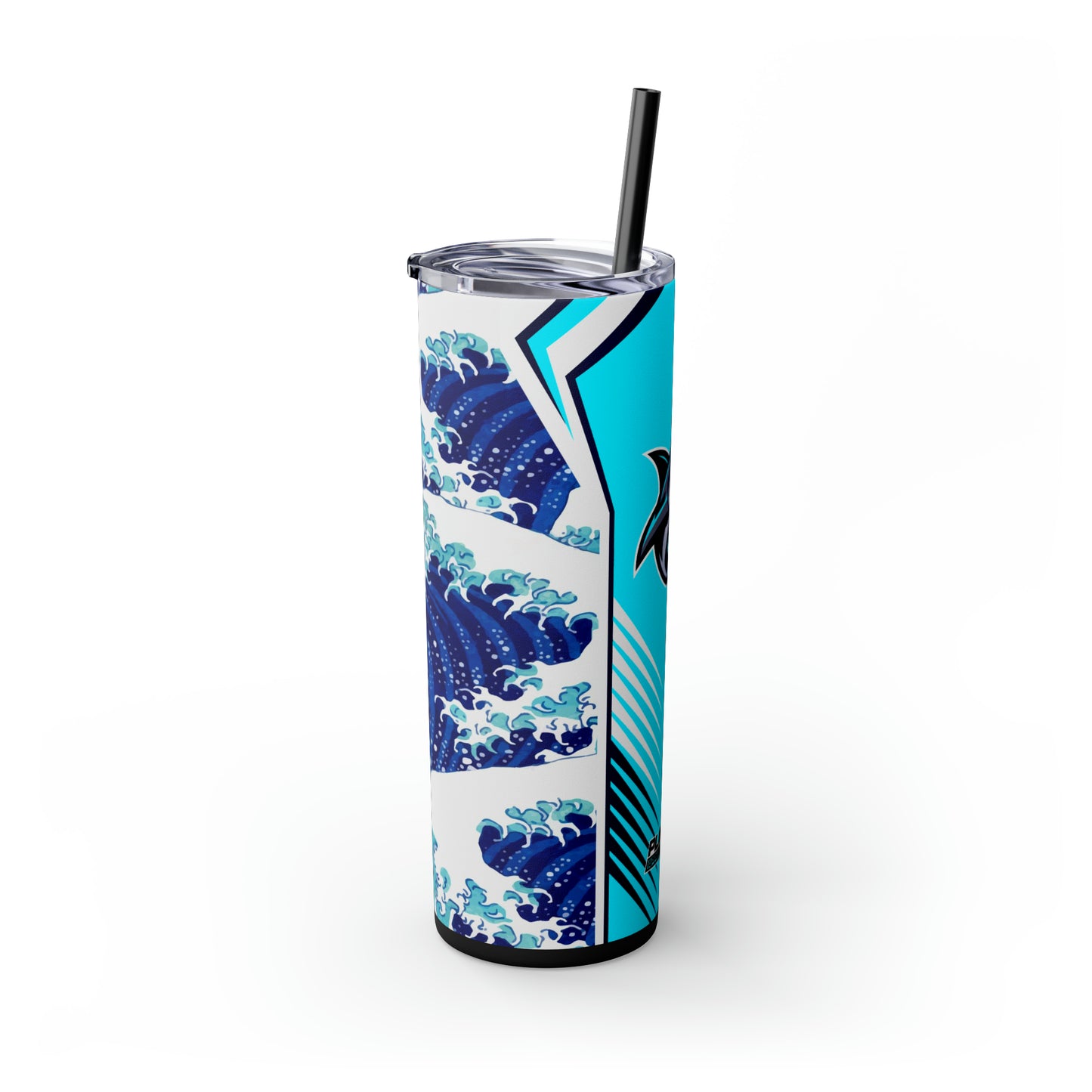 Casual Shark Skinny Tumbler with Straw, 20oz