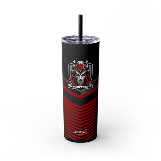 Fanatical Esports Skinny Tumbler with Straw, 20oz