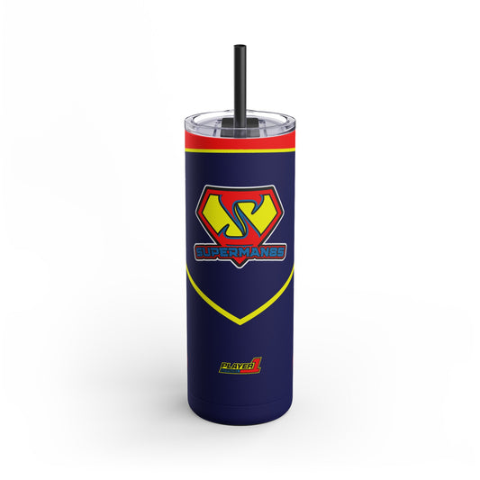 Superman85 Skinny Matte Tumbler, 20oz