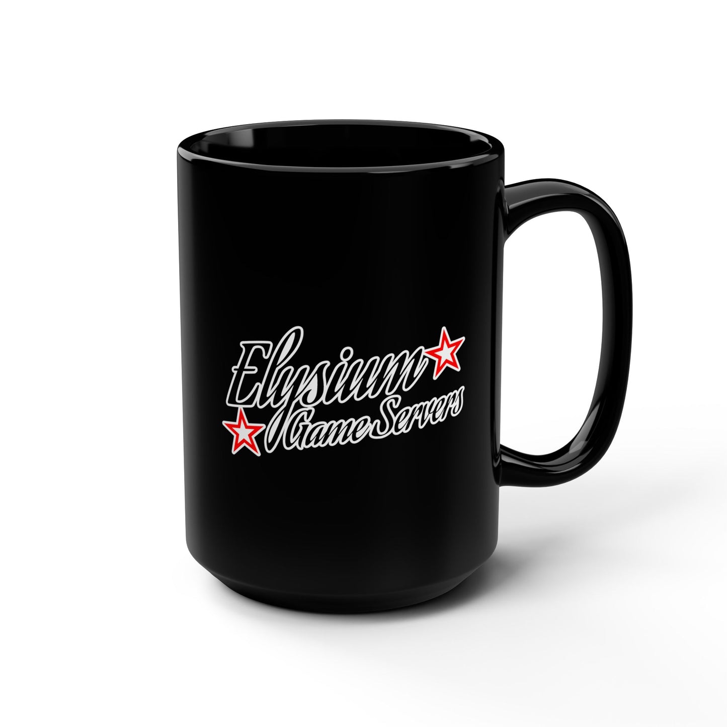 Elysium Game Servers Black Mug, 15oz