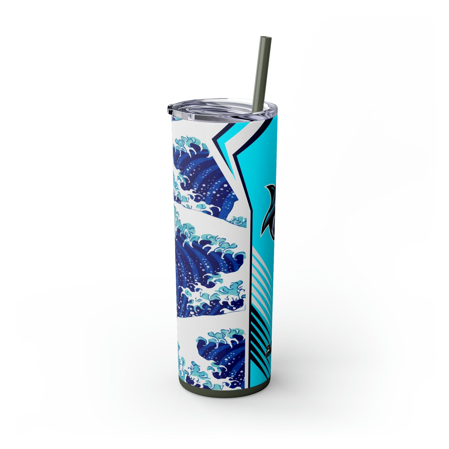 Casual Shark Skinny Tumbler with Straw, 20oz