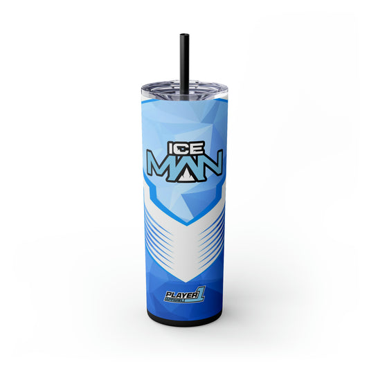 IceMan Skinny Tumbler with Straw, 20oz