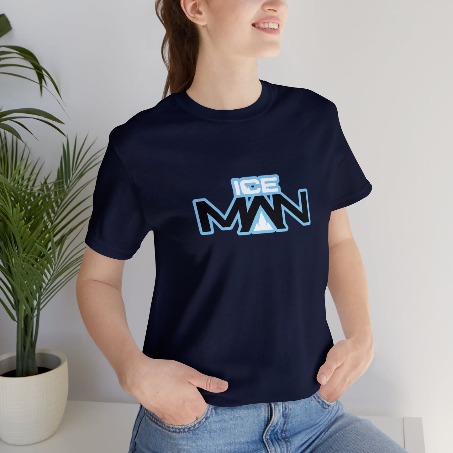 IceMan Classic With Blue On Black & White Unisex T-shirt