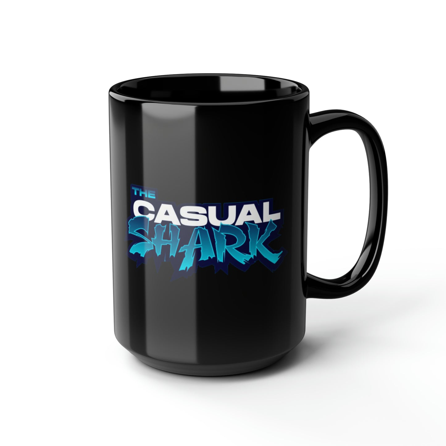 Casual Shark Black Mug, 15oz