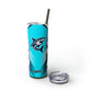 Casual Shark Skinny Tumbler with Straw, 20oz