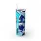 Casual Shark Skinny Tumbler with Straw, 20oz