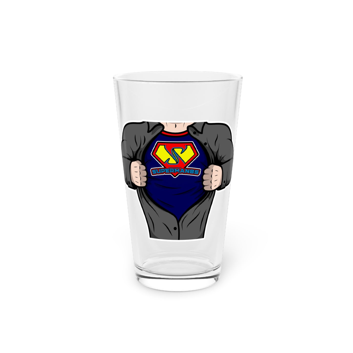 Superman85 Shirt Rip Pint Glass, 16oz