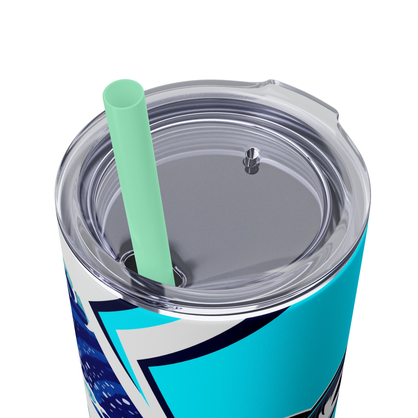 Casual Shark Skinny Tumbler with Straw, 20oz