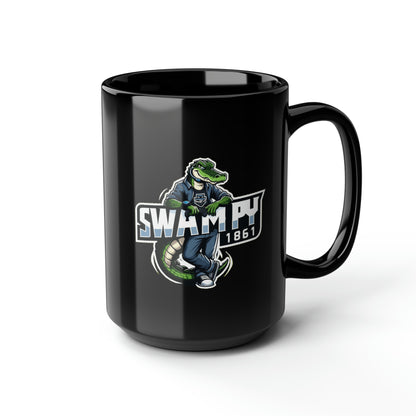 Swampy Black Mug, 15oz