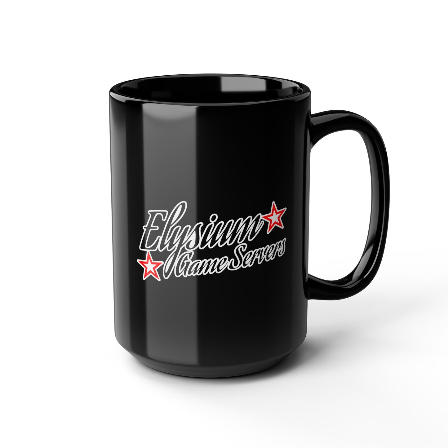 Elysium Game Servers Black Mug, 15oz