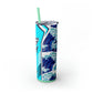 Casual Shark Skinny Tumbler with Straw, 20oz