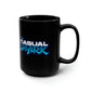 Casual Shark Black Mug, 15oz