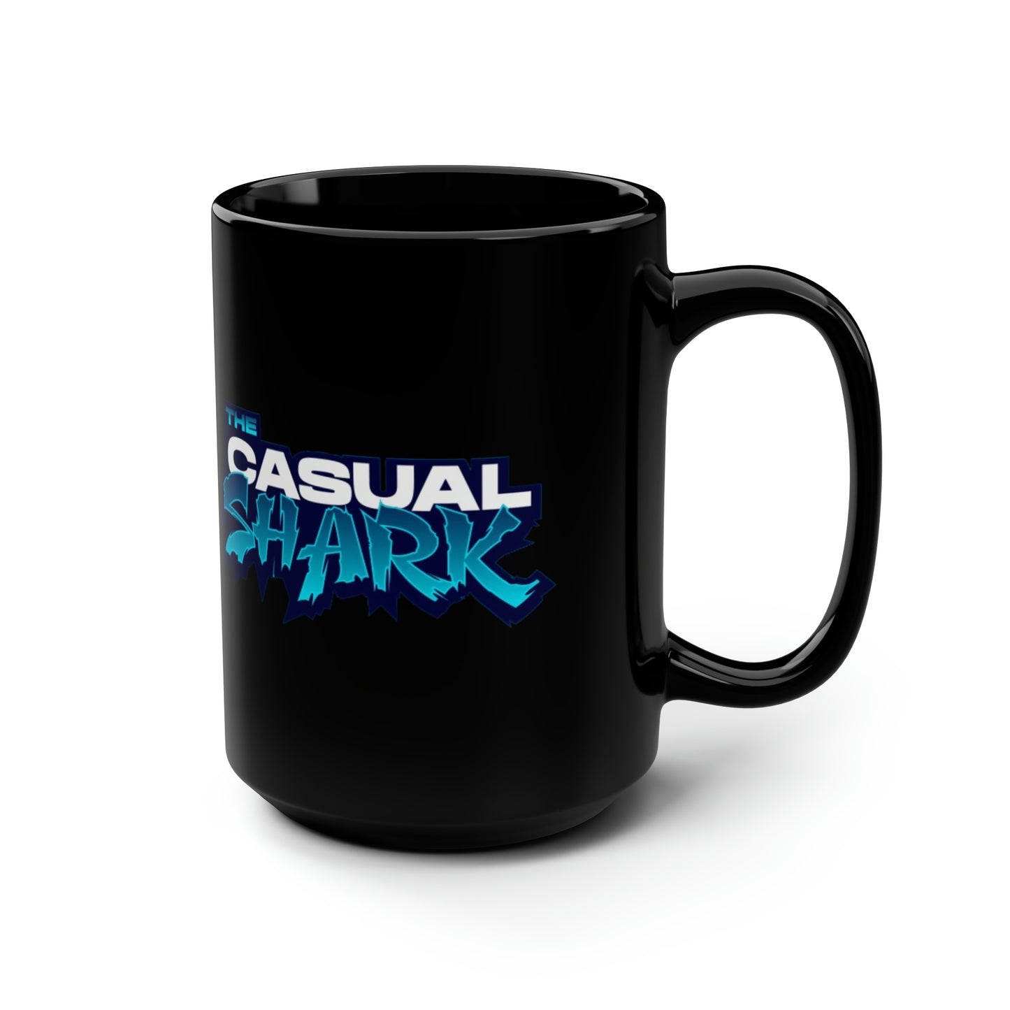 Casual Shark Black Mug, 15oz