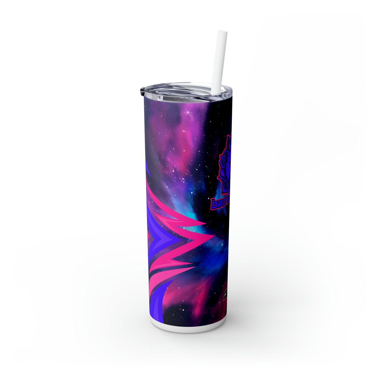 BadWolfRose Skinny Tumbler with Straw, 20oz