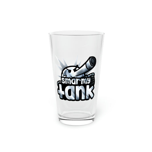 Chrome Smarmy Tank Pint Glass, 16oz