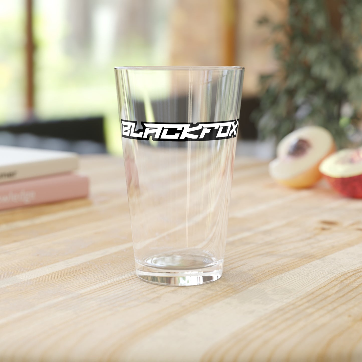 BlackFox Text Pint Glass, 16oz