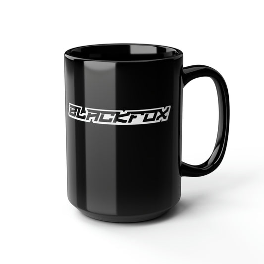 BlackFox Text Black Mug, 15oz