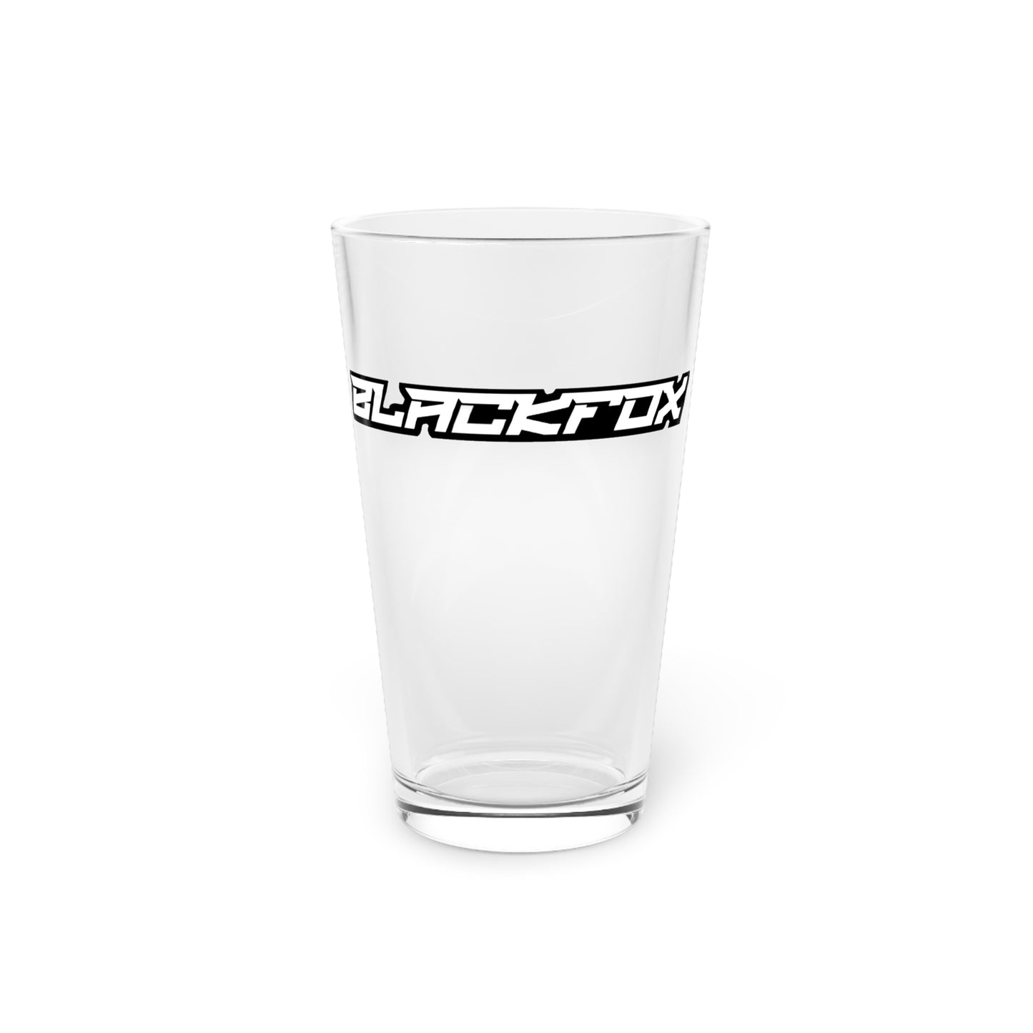 BlackFox Text Pint Glass, 16oz