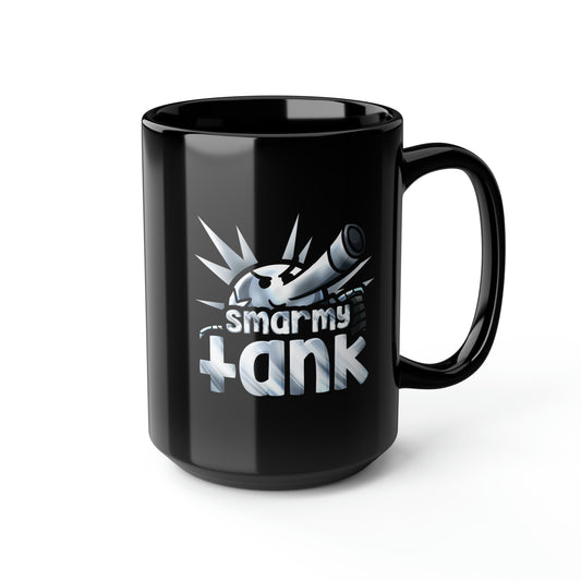 Chrome Smarmy Tank Black Mug, 15oz